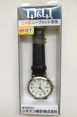 [シチズン Q&Q] 腕時計 アナログ 防水 日付 革ベルト D020-304 メンズ ホワイトのサムネイル
