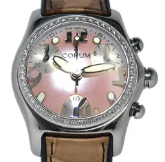 箱・ギャラ付 良品 CORUM コルム バブル 196.151.47 ドーム型ガラス デイト クロノグラフ クォーツ レディースのサムネイル