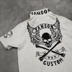 VANSON ポロシャツ　Mサイズ　刺繍　バンソン　オフホワイト　【1215】のサムネイル