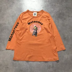 GQ6334◇Left Field : USA製 Motocross Tシャツ 七分袖◇M◇オレンジ レフトフィールドのサムネイル