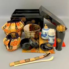【フォロー割対象商品】細川司光作　唐松蒔絵　利休茶箱　茶道具　茶箱セットのサムネイル