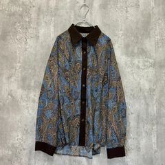 nemne ネンネ ブラウスシャツアソート配色柄シャツ サイズフリー ブルー系 ラ・ヴェリタ古着 260804-03 レディース 後ろにタックあり