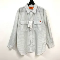 【UNIVERSAL OVERALL】ユニバーサルオーバーオール /WORKER'S SHIRT シャツ/ストライプ/Lサイズ/未使用品のサムネイル