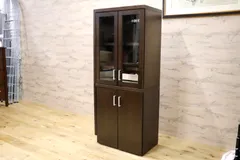 GMIK208○karimoku / カリモク カップボード ダイニングボード キャビネット ブックシェルフ 書棚 食器棚 アンティーク 国産家具のサムネイル