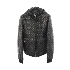 ドルチェアンドガッバーナ DOLCE & GABBANA 革ジャン フード付き 中綿 キルティング G9FR9L ラムスキン（羊革） ジャケット メンズ 未使用のサムネイル