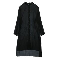 Yohji Yamamoto POUR HOMME ヨウジヤマモトプールオム HP-B23-233 80 MODAL LOAN STAND COLLAR LONG BLOUSE スタンドカラー ロング ブラウス シャツ ブラック系 1【中古】のサムネイル