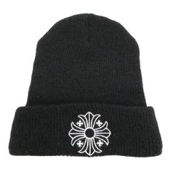 CHROME HEARTS クロムハーツ(原本無) WOOL WATCH CAP CHプラス ウール ウォッチ キャップ ロゴ刺繍 ビーニー ニット キャップ ブラック系 23cm【中古】のサムネイル