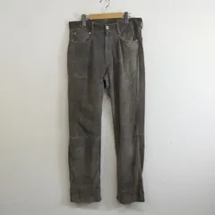 MEN'S TENORAS メンズティノラス スエード レザー パンツ 本革 ピッグスキン ストレート DC ARCHIVE モード Y2K 豚革 古着 VINTAGE グレー系 L H53のサムネイル
