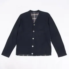コムデギャルソン オムCOMME des GARCONS HOMME バックチェック切替天竺カーディガン 紺XSのサムネイル