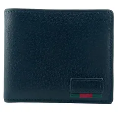 【中古】 GUCCI グッチ 428748 2つ折り財布 ブラック ダラーカーフ コンパクトウォレット 札入れ メンズ  26021102 KJのサムネイル