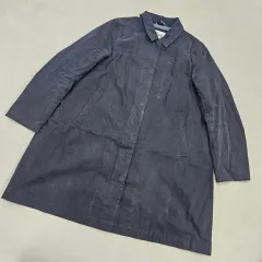 M トミーヒルフィガー ネイビー コットン ブレンド トレンチ コート 0714Yのサムネイル