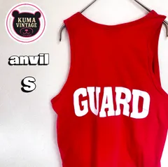 usa古着 anvil アンビル タンクトップ S レッド カレッジ 文字プリントのサムネイル