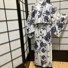 浴衣リメイク 有松絞りワンピース 前ボタン Lサイズ - メルカリ
