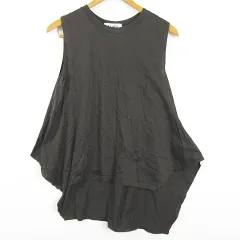 ブラック バイ マウジー BLACK by moussy アシンメトリー ノースリーブ カットソー タンクトップ ミディアム丈 コットン FREE ダークブラウン kz14253のサムネイル