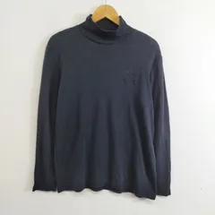 DKNY CLASSIC ダナキャランニューヨーク ハイネック カットソー 長袖 ロゴ 刺繍 韓国製 ノームコア モード 古着 VINTAGE ブラック S H61のサムネイル