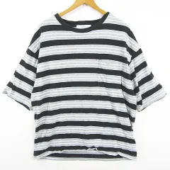 ロッソ ROSSO アーバンリサーチ Tシャツ カットソー 半袖 綿 L グレー マルチボーダー kz14257のサムネイル