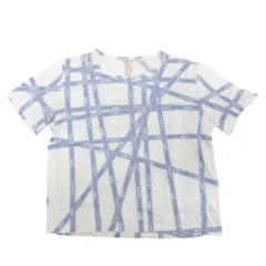 エルメス HERMES マルジェラ期 ボルデュックリボン Tシャツ 半袖 カットソー ロゴ コットン SM アイボリー 水色 ■IBO101のサムネイル