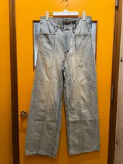 Y【Y14-20】◇ MOUSSY　サイズ不明　ハイウエスト ワイドデニムパンツ　薄青色のサムネイル