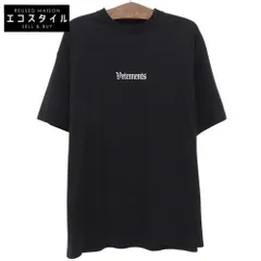 VETEMENTS　ヴェトモン　新品同様 ロゴエンブロイダリーオーバーサイズ Tシャツ トップス メンズ ブラック L 20AW UAH21TR503　Lのサムネイル