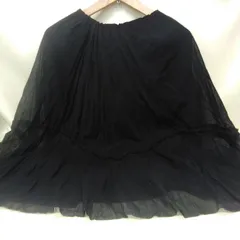 中古   黒地のフリルスカート   レディースSサイズ   GEORGES RECH PARIS   日本製   ポリエステル１００%   A586のサムネイル