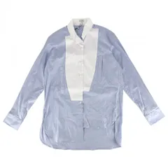 【大売出し】 ロエベ 長袖シャツ レディース ストライプ アシンメトリー トップス 服 LOEWE XS Q825337X05 ブルー 青 ホワイト 白 コットン  ポリアミド  ポリウレタン  春 夏 秋 美品【中古品】のサムネイル