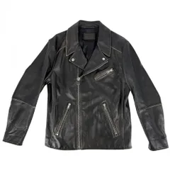 【大売出し】 プラダ ライダースジャケット メンズ レザージャケット アウター ブルゾン アパレル 服 PRADA 50 ブラウン系 シルバー金具 牛革    春 秋【中古品】のサムネイル