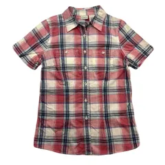 エルエルビーン L.L.Bean シャツ 半袖 レディース XS マドラスチェック柄 レッド ホワイト 綿100% 胸ポケット 276938 アメカジのサムネイル