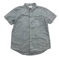 ドゥニーム Denime ボタンダウンシャツ 半袖 メンズ L ブルーグレー 麻混 胸ポケット シャンブレーシャツ 丈夫で清涼感のあるシャツのサムネイル