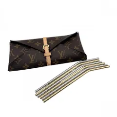 【大売出し】 ルイヴィトン 食器 レディース エテュイ・6 ストロー ケース カトラリー モノグラム 雑貨 LOUIS VUITTON GI0477    ゴールド シルバー 美品【中古品】のサムネイル