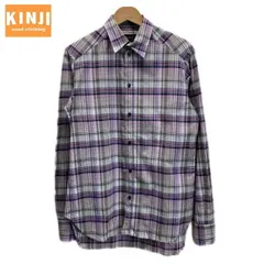 【中古】　A.P.C.　チェックシャツ　長袖　シャツ　トップス　コットン　レギュラーカラー　ラメ入り　セミカジュアル　カジュアル　古着　/1555のサムネイル