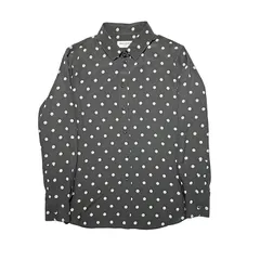 SAINT LAURENT サンローラン ポルカドット柄 シルクシャツ 611142 size=40 長袖シャツ ブラウス ロングスリーブ ブラック ホワイト モノトーン ドット柄 水玉柄 シルク メンズのサムネイル