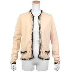 シャネル CHANEL カーディガン カシミヤ P25274V01803 ベージュ 38 ブラック クルーズコレクション レディース【中古】のサムネイル
