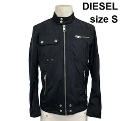 ◆ ディーゼル DIESEL ライダースジャケット 長袖 ハイネック スナップボタン アシンメトリー胸ポケット 黒 S メンズ S6I549のサムネイル