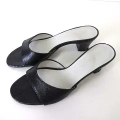 シャルル ジョルダン CHARLES JOURDAN ミュール サンダル 本革 レザー パイソン柄 35 黒 ブラック 22.0cm くつ 靴 シューズのサムネイル