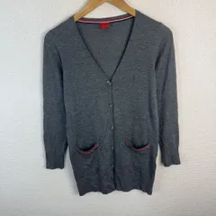 tommy girl トミーガール Vネックカーディガン ポケット グレー M レディース 古着 アメカジ シンプルのサムネイル