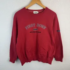 FIRST DOWN ファーストダウン スウェット センターロゴ レッド M メンズ 古着 アメカジ ストリートのサムネイル