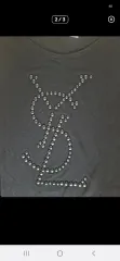 YVES SAINT LAURENT イヴ・サンローラン YSL ロゴ 鋲 装飾 ブラック ノースリーブのサムネイル