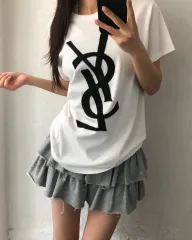 YVES Saint Laurent サンローラン イヴサンローラン ツアーベルベット ロゴ 白 Tシャツのサムネイル