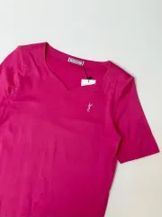 YVES SAINT LAURENT イヴ・サンローラン サンローラン キュービック ロゴ Vネック 半袖 Tシャツのサムネイル