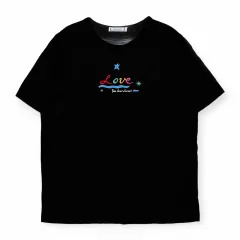 YVES SAINT LAURENT イヴ・サンローラン Love 刺繍 ブラック 半袖 Tシャツのサムネイル