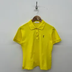 イヴ・サンローラン 옐로우 半袖 ポロTシャツ レディース Sサイズのサムネイル