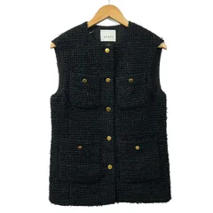 ANAYI(アナイ) コート サイズ38 M レディース美品  - ダークネイビー ノースリーブ/ツイード/ショート丈/春/秋のサムネイル