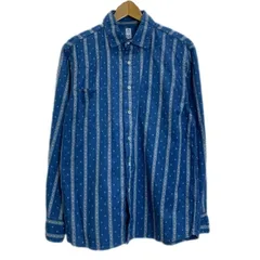【中古】　KATO'SHIRT　柄シャツ　長袖　シャツ　トップス　レギュラーカラー　胸ポケット　総柄　アメカジ　古着　/1583のサムネイル