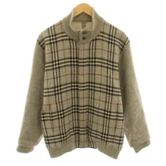 バーバリー ロンドン BURBERRY LONDON ニットブルゾン アウター ジップアップ チェック柄 M グレー 黒 ブラック BBT52-111 /YT ■GY53のサムネイル