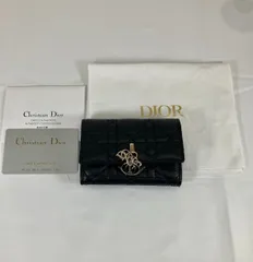 Christian Dior ディオール カナージュ コインケース ブラック CDロゴ ゴールド金具のサムネイル