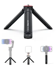 UURIG ミニ三脚 卓上 カメラ 三脚 カメラスタンド 1/4インチネジ スマホ ジンバル スタンド 小型 軽量 伸縮可能 折りたたみ コンパクト 持ち運びに便利 マイクロ三脚 シンプル 耐荷重2kg ブラック送料無料 986ad759のサムネイル