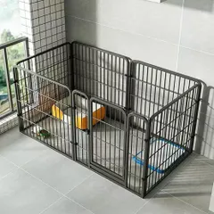 ペットサークル 室内 犬 ゲージ 小型犬 ペットゲージ 中型犬 ペットサークル 室内 犬 サークル ペットフェンス ペットケージ 犬 ゲージ 小型犬および中型犬用 スチール製 室内外兼用 DIY 接続式 簡単組み立て 工具不要 犬 黒 120cm*60cm 0のサムネイル