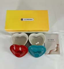 LE CREUSET ル・クルーゼ ハート型 ミニココット 2点セット 蓋付き 箱付きのサムネイル