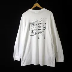 スナイデル SNIDEL 21AW カートコバーン KURT COBAIN コラボ Tシャツ カットソー イラスト ロゴ オーバーサイズ 長袖 L 白 ホワイトのサムネイル