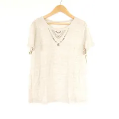 美品 Leilian レリアン ビーズ刺繍Tシャツ 13+ テンセル100％ 半袖 レディース AK479A95 のサムネイル